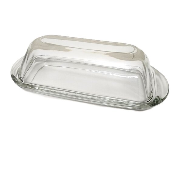 Glass Butter Dish with Lid ONLY: 7.25" x 3.55" x 3.75" - Picture 2 of 3